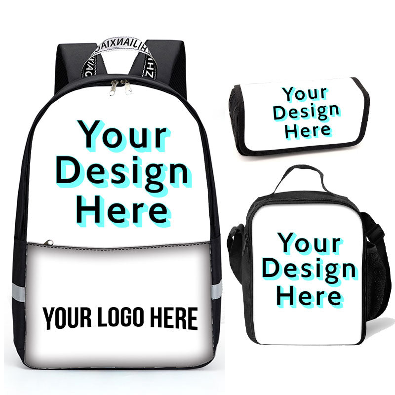 Fashionable Personalized Backpack Lunch Bag Pencil Case