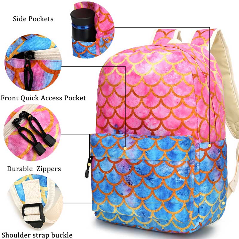 Girls 3pcs Backpack Set Kids Bookbag Set Lunch bag