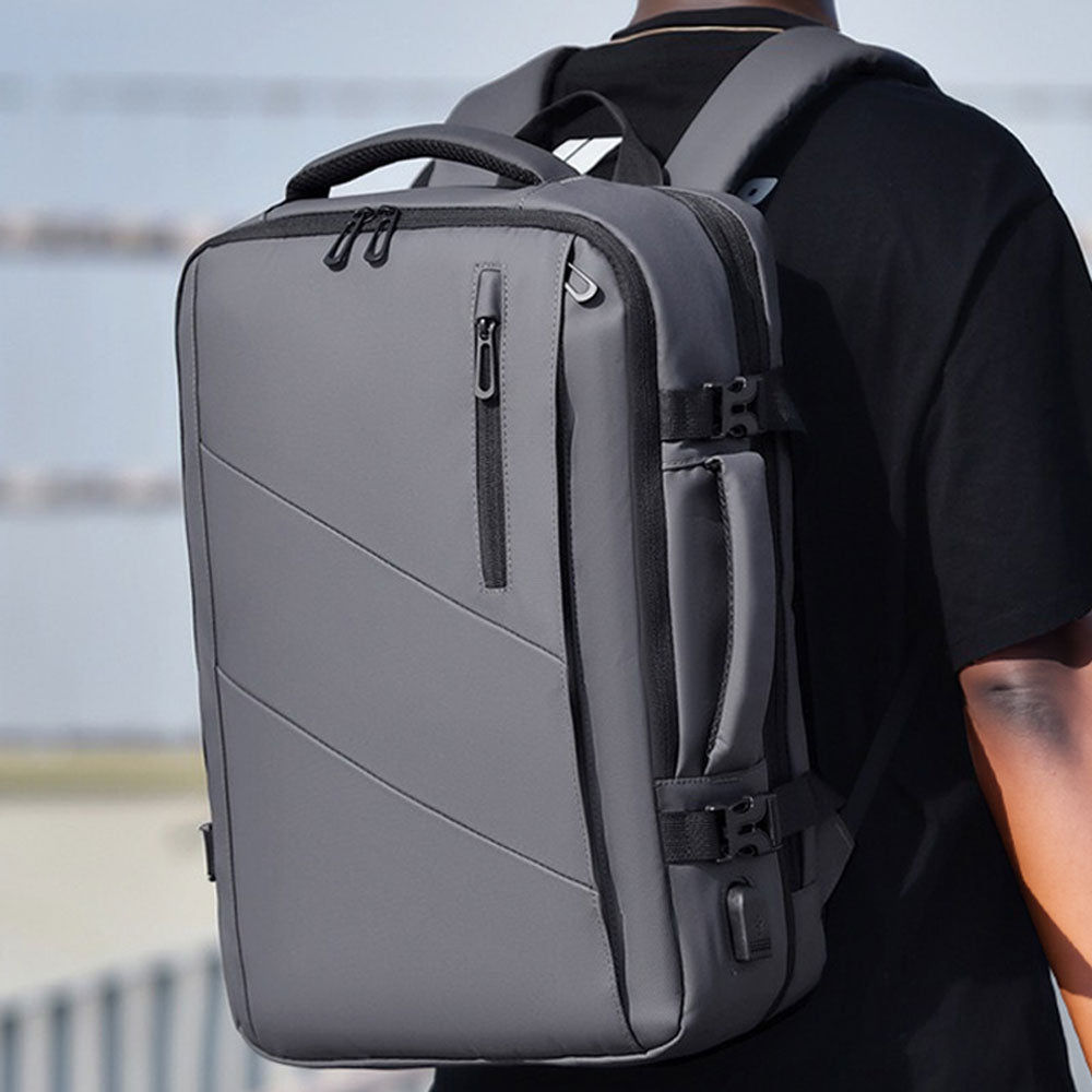 Men's Large Capacity Backpack Business Travel Bag with USB Charging Port